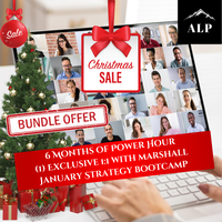 Holiday Bundle: 6 Months of Power Hour + (1) Exclusive 1:1 with Marshall + January Strategy Bootcamp